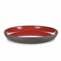 REVOL Solid 27 cm czarno czerwony – talerz obiadowy płytki porcelanowy