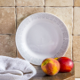 Talerz deserowy ceramiczny KORONKA BIAŁY 19 cm