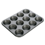 TESCOMA Delicia grafitowa - forma do pieczenia 12 mini muffinek i babeczek ze stali nierdzewnej