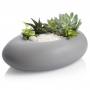 TESCOMA Fancy Home Stones Oval 9,5 cm szara - doniczka / osłonka na kwiaty ceramiczna