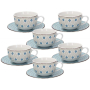 TOGNANA Casablanca 90 ml 6 szt. - filiżanki do espresso porcelanowe ze spodkami