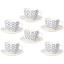 TOGNANA Down Town 270 ml 6 szt. - filiżanki do kawy i herbaty porcelanowe ze spodkami