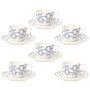 TOGNANA Down Town 90 ml 6 szt. - filiżanki do espresso porcelanowe ze spodkami