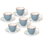 TOGNANA Gaia Pop Flower 90 ml 6 szt. - filiżanki do espresso porcelanowe ze spodkami