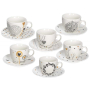 TOGNANA Goldy 270 ml 6 szt. - filiżanki do kawy i herbaty porcelanowe ze spodkami