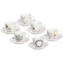 TOGNANA Goldy 90 ml 6 szt. - filiżanki do espresso porcelanowe ze spodkami