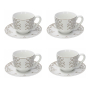 TOGNANA Retro 300 ml 4 szt. - filiżanki do kawy i herbaty porcelanowe ze spodkami