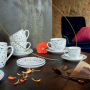 TOGNANA Terazzo 80 ml 6 szt. - filiżanki do espresso porcelanowe ze spodkami