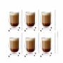 VIALLI DESIGN Amo Slim Transparent 400 ml 6 szt. - szklanki do kawy i herbaty szklane z podwójnymi ściankami i słomkami