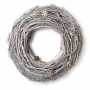 Wieniec świąteczny wiklinowy GLITTER SNOW BIAŁY 40 cm