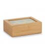 ZELLER Bamboo 21 x 16 cm - pudełko na herbatę w saszetkach / herbaciarka bambusowa