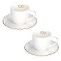 LA PORCELLANA BIANCA Momenti Oro 85 ml 2 szt. - filiżanki do espresso porcelanowe ze spodkami