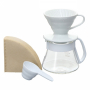 HARIO Dripper And Pot 0,4 l biały - dripper / filtr do kawy ceramiczny z dzbankiem
