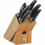 ZWILLING II Five Star 7 el. czarne - noże kuchenne ze stali nierdzewnej w bloku drewnianym