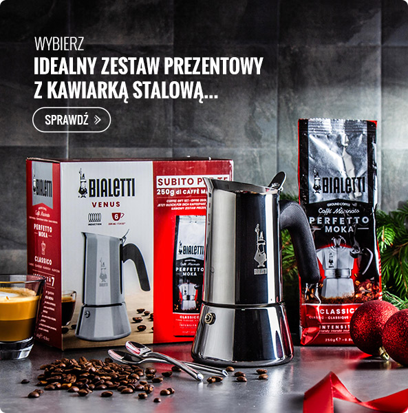 Zestaw do parzenia kawy - stalowa kawiarka Bialetti i kawa