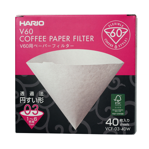 HARIO V60-03 40 Stück - Papierfilter / Kaffeefilter / Filterpapier für Kaffee